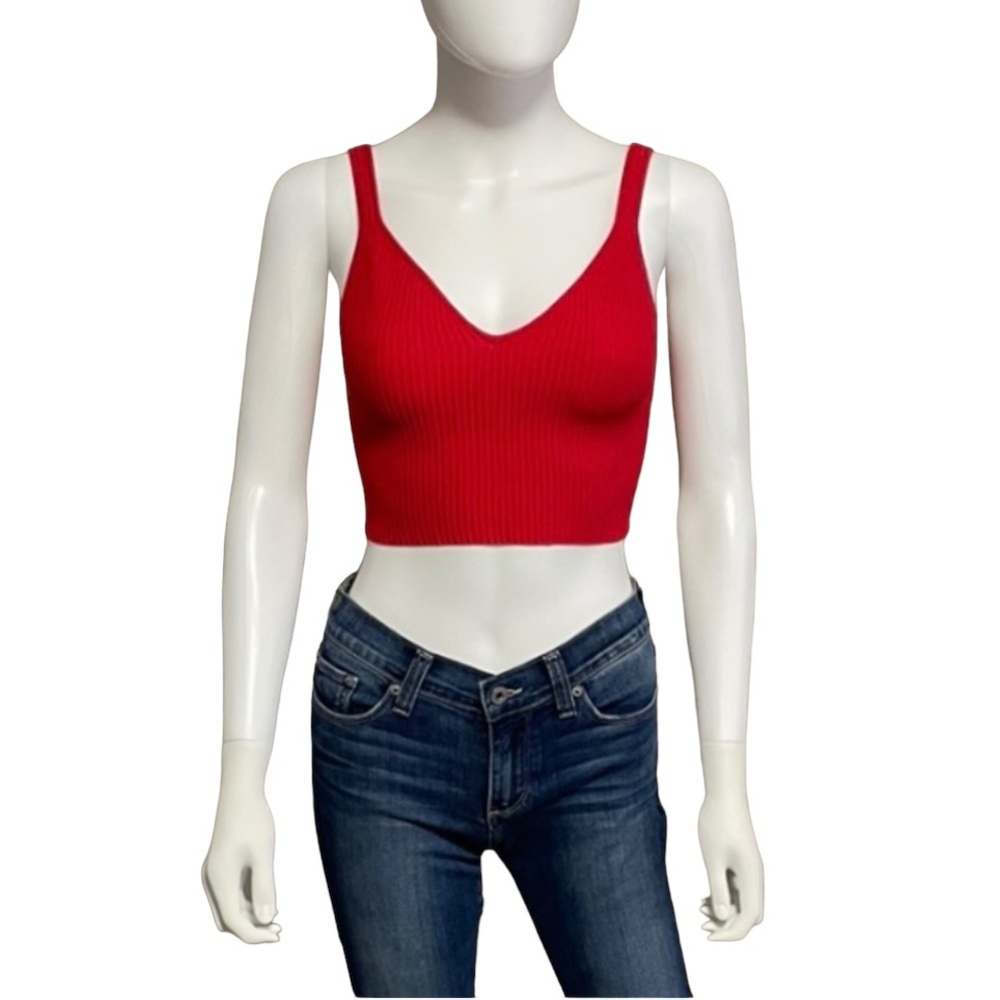 Red Cropped Tank Top